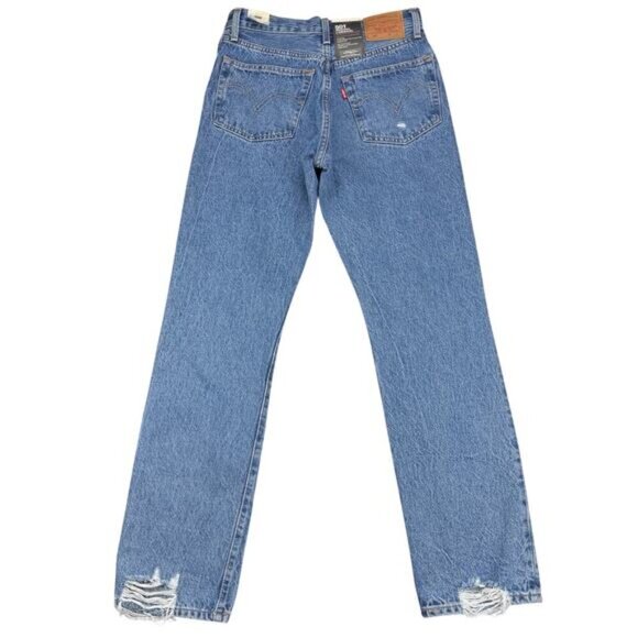 NWT LEVI'S Premium 501 Original High Rise Straight Leg Jean Sz 24 Hits Different - Picture 4 of 11